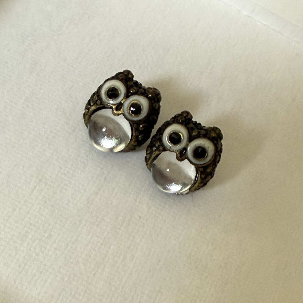 Owl Raindrop Crystal Earrings